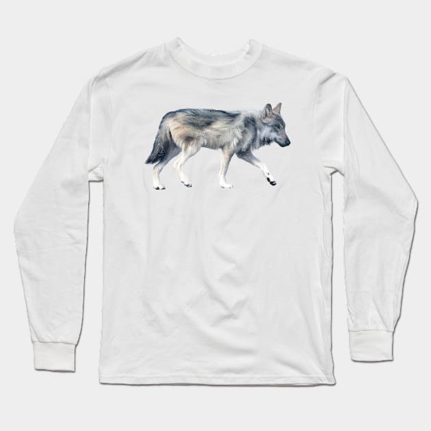 Wolf Long Sleeve T-Shirt by Amy Hamilton